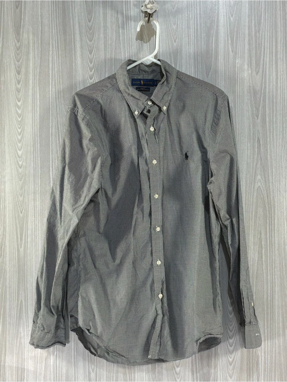 Polo Ralph Lauren Shirt Men L Check Regular Fit Gingham Lightweight Preppy